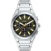 Fossil Montre à affichage analogique 'EVERETT' gris / vert / argent