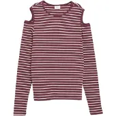 s.Oliver T-Shirt bordeaux / blanc