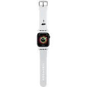 Karl Lagerfeld Bracelet Apple Watch 42 mm en caoutchouc 3D blanc