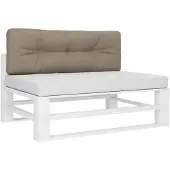 vidaXL Coussin de palette taupe 120x40x12 cm tissu