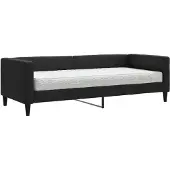 vidaXL Lit de jour avec matelas Noir 80x200 cm Tissu