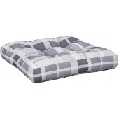vidaXL Coussin de palette carreaux gris 58x58x10 cm tissu