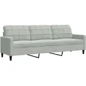 vidaXL Canapé à 3 places Gris clair 210 cm Velours