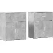 vidaXL Sideboards 2 pcs. Gris béton 60x31x70 cm Bois composite