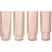 Ferm Living Ripple Verres à boire longs - Lot de 4 Blush