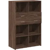 vidaXL Highboard brun imitation chêne 80x42,5x124 cm Matériau dérivé du bois