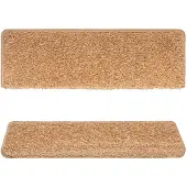 vidaXL Tapis d'escalier 15 pièces 65 x 21 x 4 cm Beige Bord rectangulaire