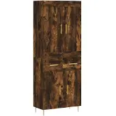 vidaXL Highboard chêne fumé 69,5x34x180 cm bois composite