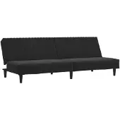 vidaXL Canapé-lit 2 places noir velours