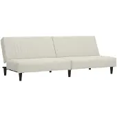 vidaXL Canapé-lit à 2 places crème velours
