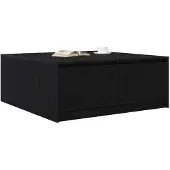 vidaXL Table basse avec tiroirs chêne noir 100x100x40 cm