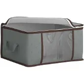 vidaXL Boîte de rangement avec fenêtre latérale transparente, gris