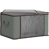 vidaXL Boîte de rangement avec fenêtre latérale transparente, gris