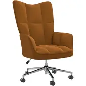vidaXL Fauteuil "Hambach" en velours (100% polyester), acier brun. Dimensions (L/H/P) 61x102x69 cm