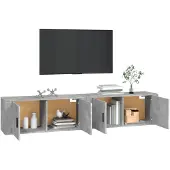 vidaXL Meubles TV muraux 2 pcs gris béton 100x34,5x40 cm