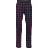 Mey Pantalon de pyjama ' Serie Lumber Grid ' bleu foncé / lie de vin