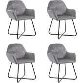 vidaXL Chaises à manger lot de 4 gris velours277009