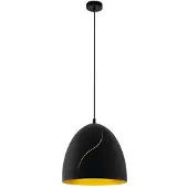 Eglo Lampe à suspendre Hunningham, lampe à suspendre industrielle, vintage, lampe à suspendre en acier noir, or, lampe de table à manger, lampe de salon, E27, Ø 40,5 cm