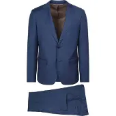 Suitable Costume Sharkskin Laine Bleu Royal