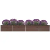 vidaXL Parterre de jardin surélevé Acier galvanisé 600x80x45 cm Marron
