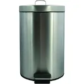 MSV Poubelle à pédale Poubelle à cosmétique Poubelle en inox argent 12L - 12 litres