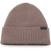 HUGO Bonnet en maille côtelée en coton avec étiquette logo tissée