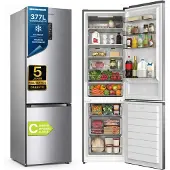 Heinner HCNF-HM377INVXC Réfrigérateur-congélateur 377L, No Frost,tactile, mode vacances, acier inoxydable