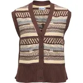 Object Cardigan marron / mélange de couleurs