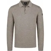 State of Art Pull Col Polo Uni Beige Marron taille M