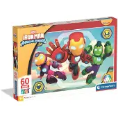 Clementoni Puzzle CLE 60 maxi SuperKolor IronMan & ses amis. 26315