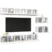 vidaXL Armoires TV 8 pcs. Blanc Bois composite