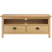 vidaXL Armoire TV Hill Range brun miel 110x40x47 cm Pin massif