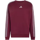 Adidas Essentials 3 Stripes Fleece Sweatshirt Violet S Homme