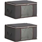vidaXL : Boîtes de rangement avec fenêtre transparente sur le côté, lot de 2, 37,5 L