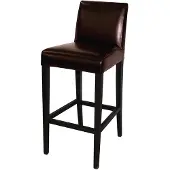 Bolero Tabouret de bar avec dossier, similicuir, marron foncé