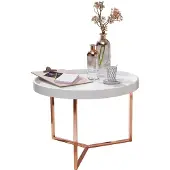 Wohnling Table basse EVA 58,5x42x58,5cm blanc / cuivre Table de salon métal