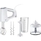 Braun MultiMix 3 - Batteur électrique avec 4 accessoires, 550 watts, blanc