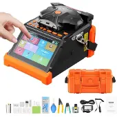 Vevor Épisseur de fibre optique , 6 moteurs, épissure fusion, alignement cœur/gaine, épissure en 6 s, chauffage en 13 s, écran tactile, épissure fusion 3 en 1, batterie 7800 mAh pour SM MM DS NZDS
