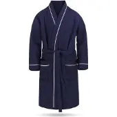 Normani Peignoir court 'Bali' marine / blanc