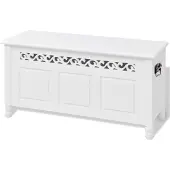 vidaXL Banc de rangement en style baroque PFDM blanc