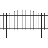 vidaXL Clôture de jardin avec lances (1.25-1.5)x5.1 m acier noir