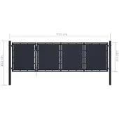 vidaXL Portail de jardin en acier 350 x 100 cm anthracite