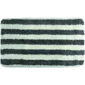 MSV Tapis de bain Microfibre SEAUVILLE 50x80cm Blanc et Gris