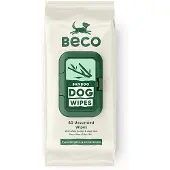 BecoPets Bamboo Dog Wipes lingettes hypoallergéniques pour chien (80 lingettes)