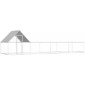 vidaXL Poulailler 8x2x2 m acier galvanisé