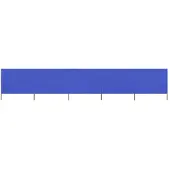 vidaXL Tissu brise-vent 5 pièces 600 x 80 cm bleu azur