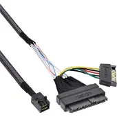 InLine 29620B - Speicherkabelkit - U.2 (SFF-8639) (S) zu SATA-Stromstecker, SFF-8643 (S) - 75cm - Schwarz (29620B)