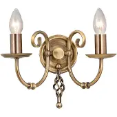 Elstead Lighting Applique murale Artisan en laiton vieilli, 2xE14x60W, métal, dimensions : 18,5 x 30 x 15 cm, IP20, Elstead