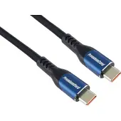 PremiumCord Câble USB-C (USB 3.2 GEN 2x2, 5A, 100W, 20 Gbit/s), 2 mètres, gaine en coton