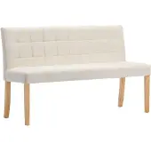 vidaXL Banc 140 cm Crème Velours